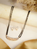 Rodium Plated Artificial Stone Mangalsutra & Studs Set