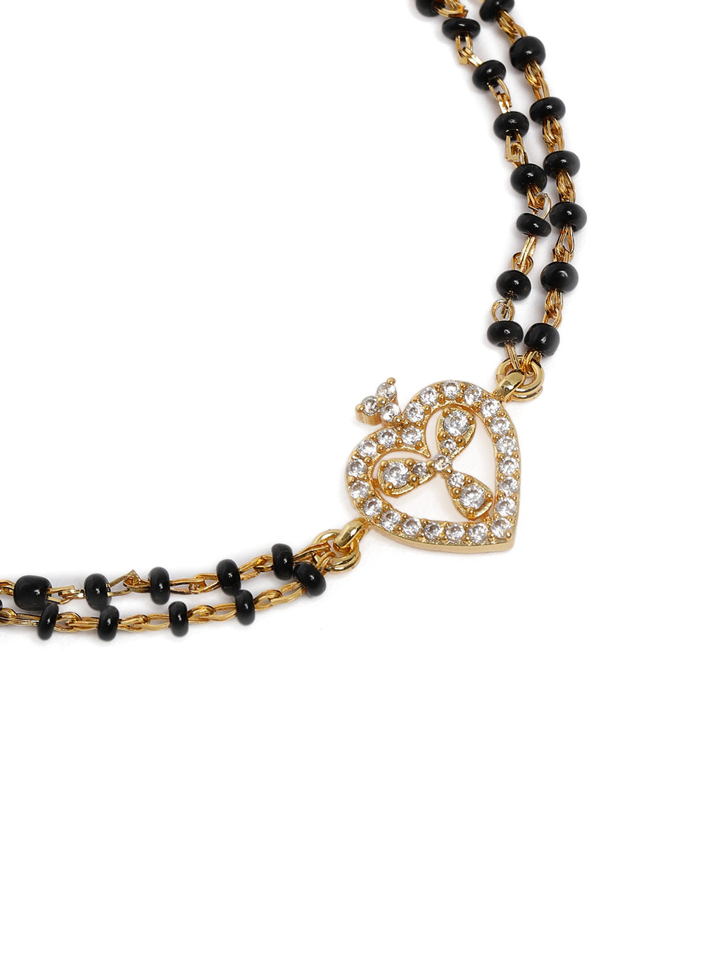 Elegant Gold-Plated Mangalsutra-Style Wraparound Charm Bracelet (Set of 3)