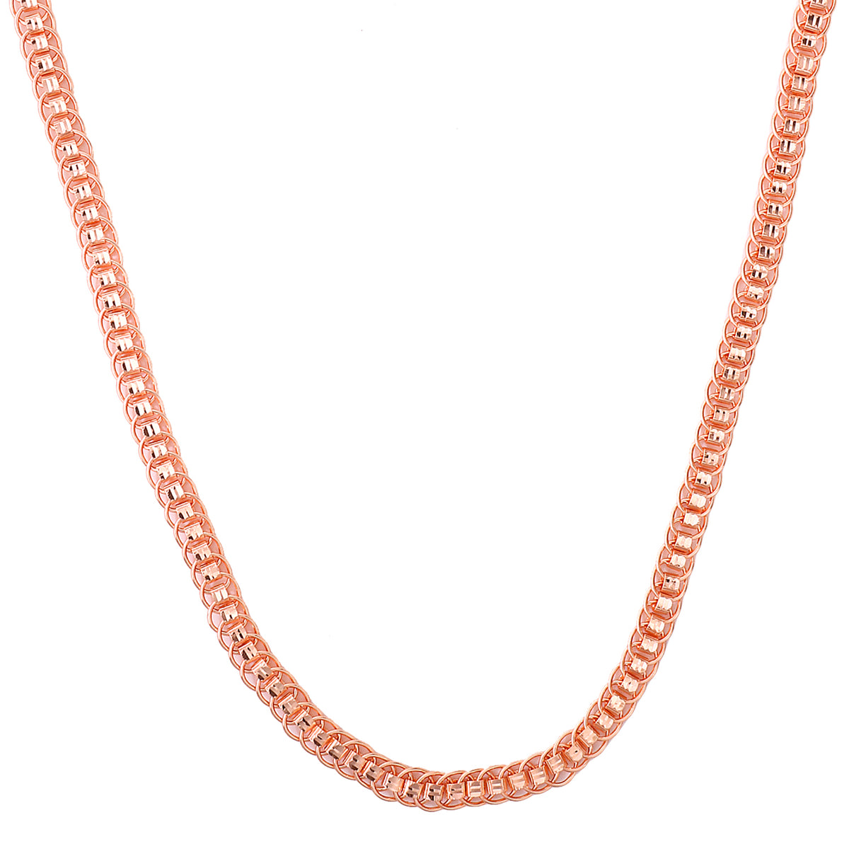 Sleek Unisex Rose Gold-Plated Interlocking Link Chain