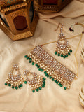 Regal Gold-Plated Kundan-Studded & Pearl Beaded Jewelry Set