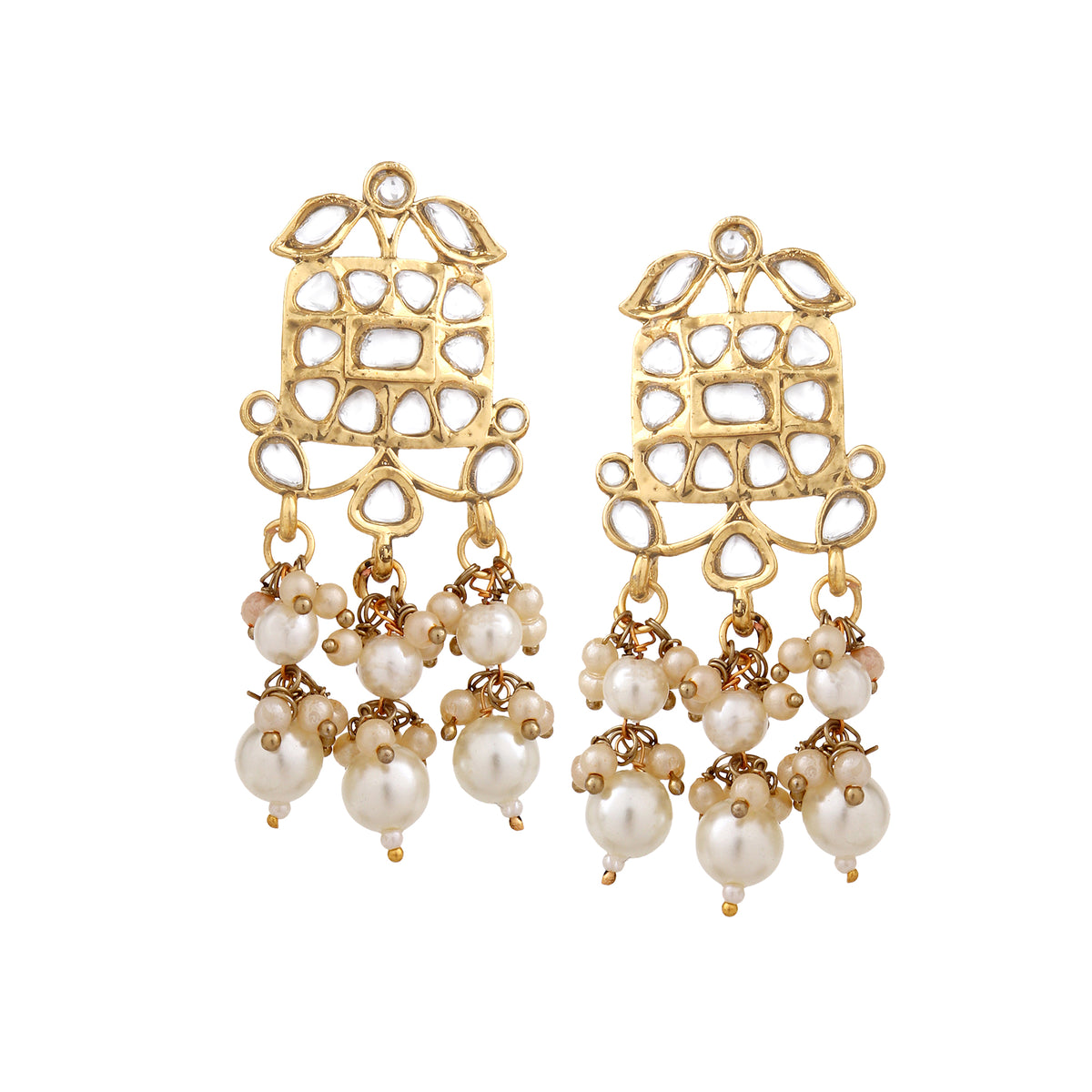 Regal Gold-Plated Kundan-Studded & Pearls Beaded Choker Jewellery Set