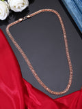 Sleek Unisex Rose Gold-Plated Interlocking Link Chain