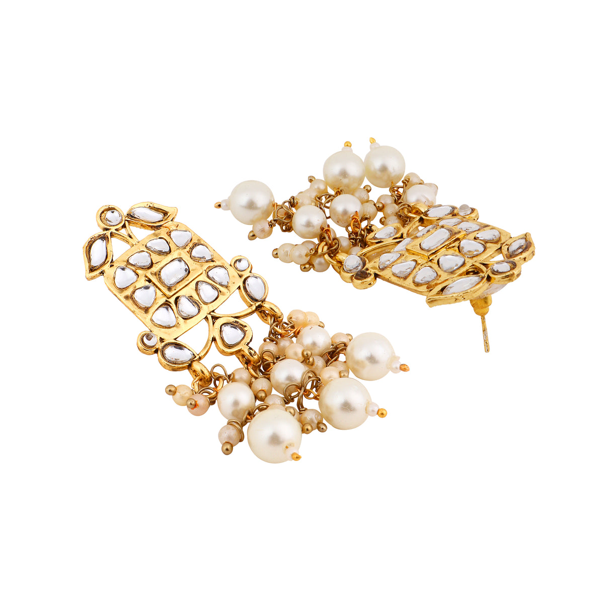 Regal Gold-Plated Kundan-Studded & Pearls Beaded Choker Jewellery Set