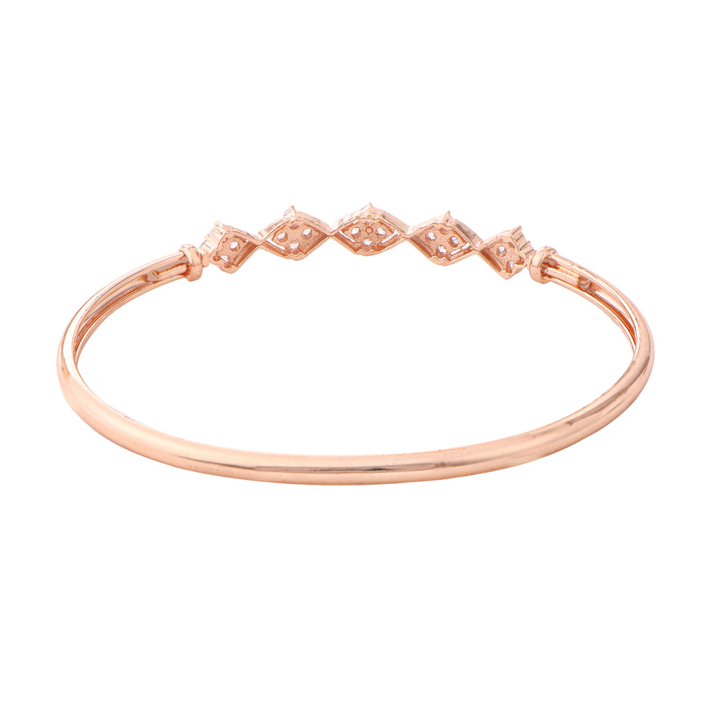 Elegant Rose Gold-Plated Brass Cubic Zirconia Geometric Bracelet