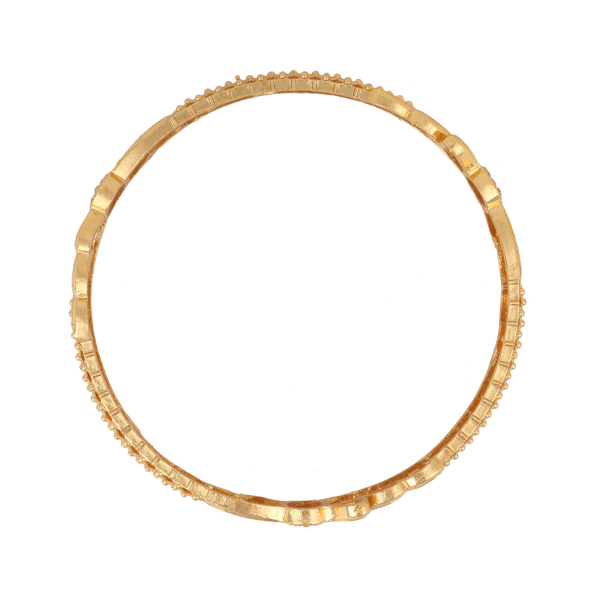 Exquisite Gold-Plated Bow Filigree CZ Bangles (Set of 2)