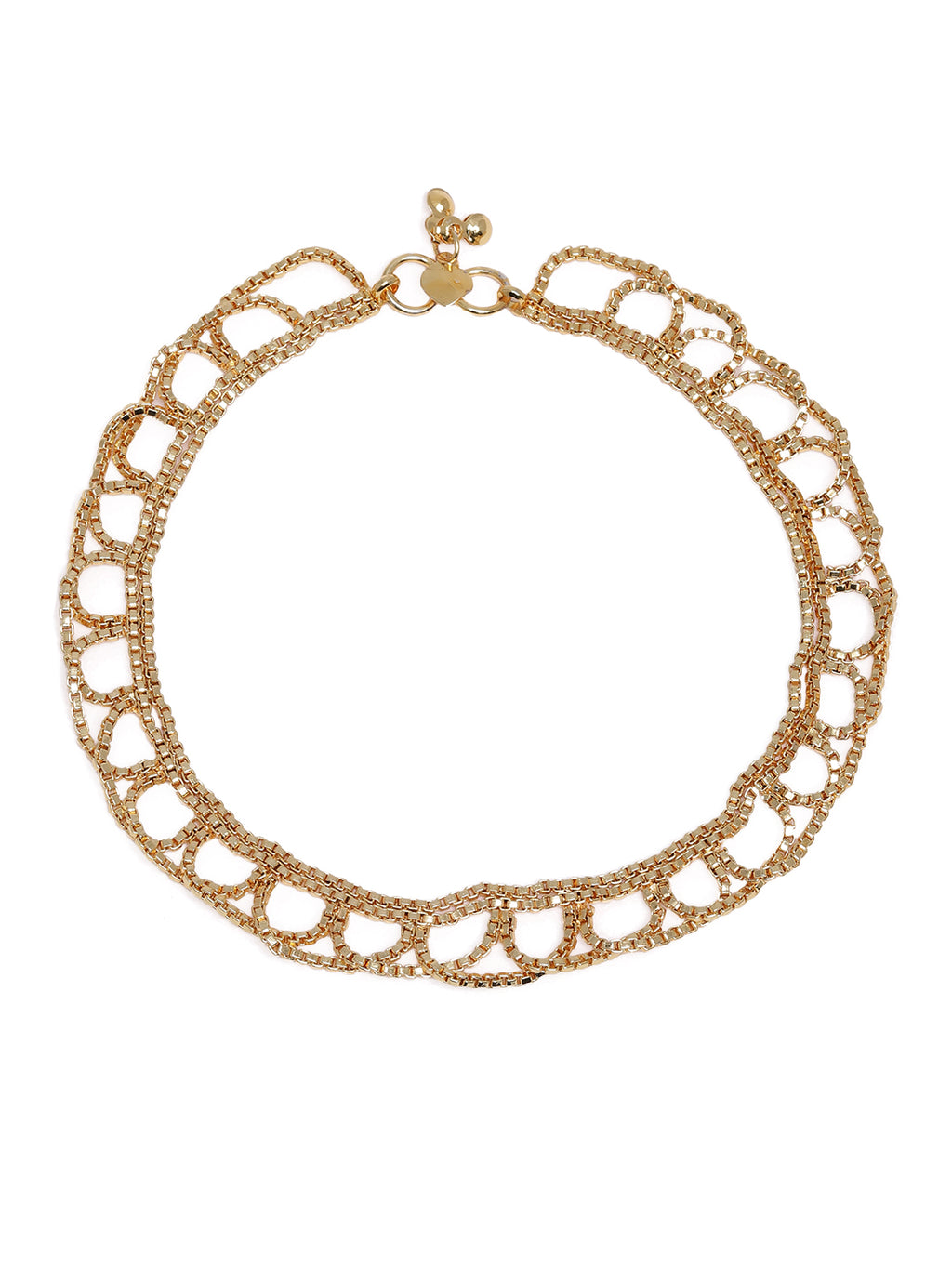 Elegant Gold-Plated Multi-Strand Mesh Anklet Set