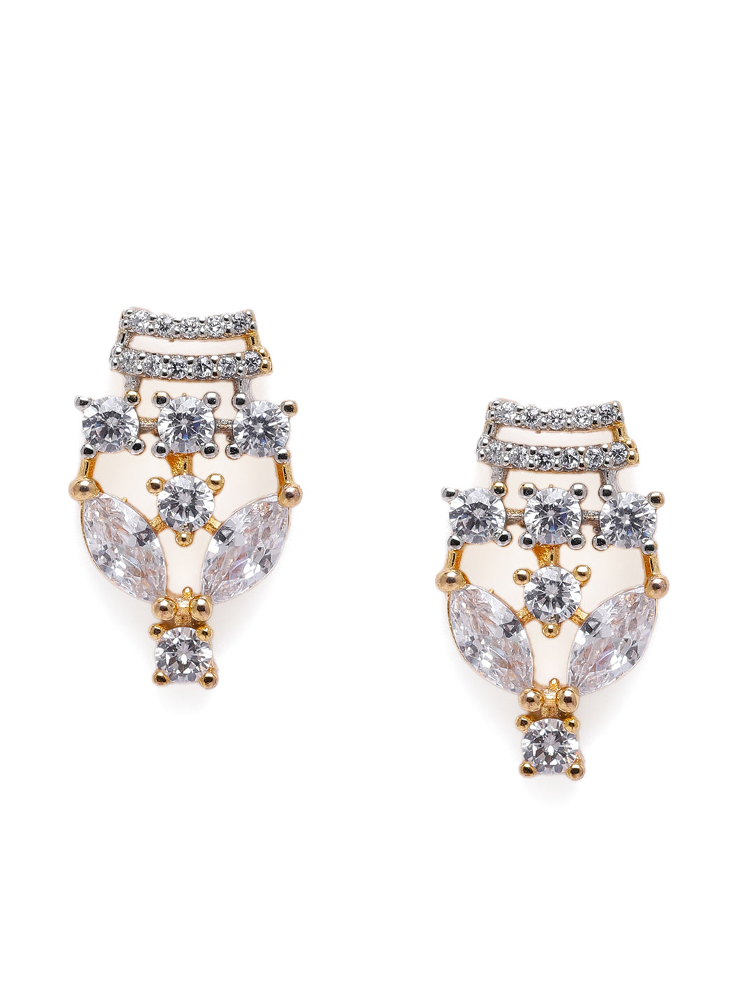 Rodium Plated Artificial Stone Mangalsutra & Studs Set