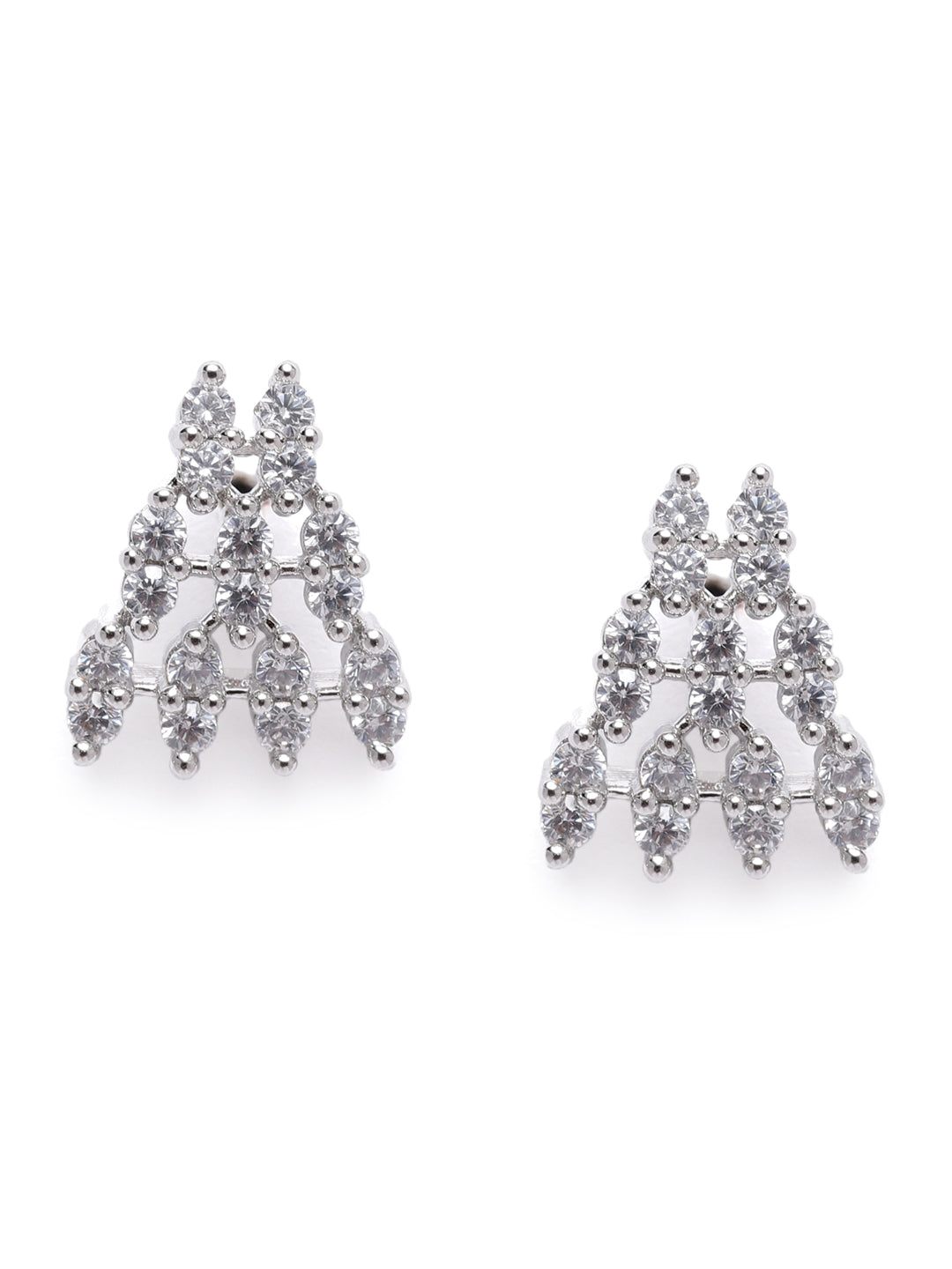 Sophisticated Rhodium-Plated Artificial Stone Mangalsutra & Studs Set
