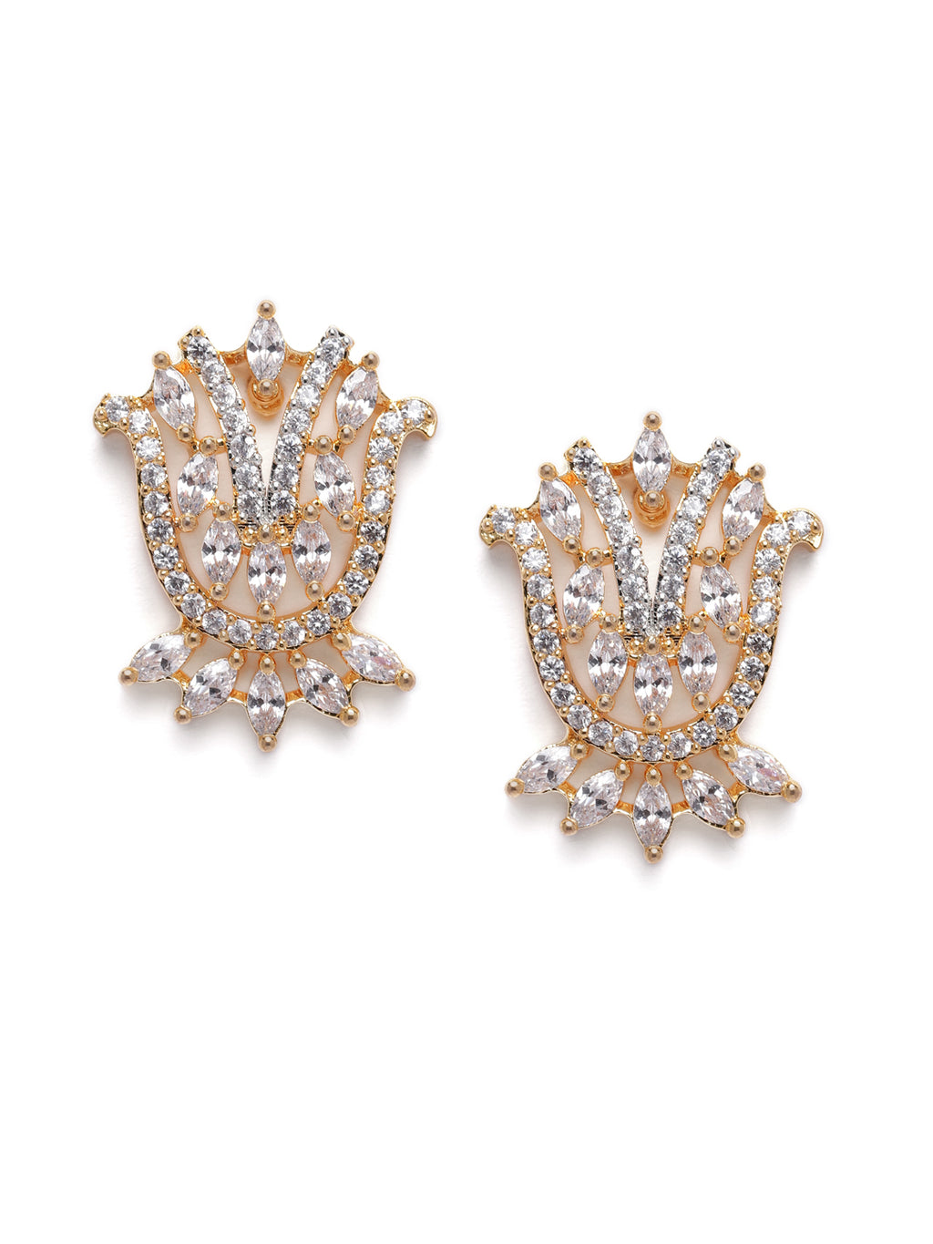 Sophisticated Rhodium-Plated Artificial Stones Mangalsutra & Earrings Set