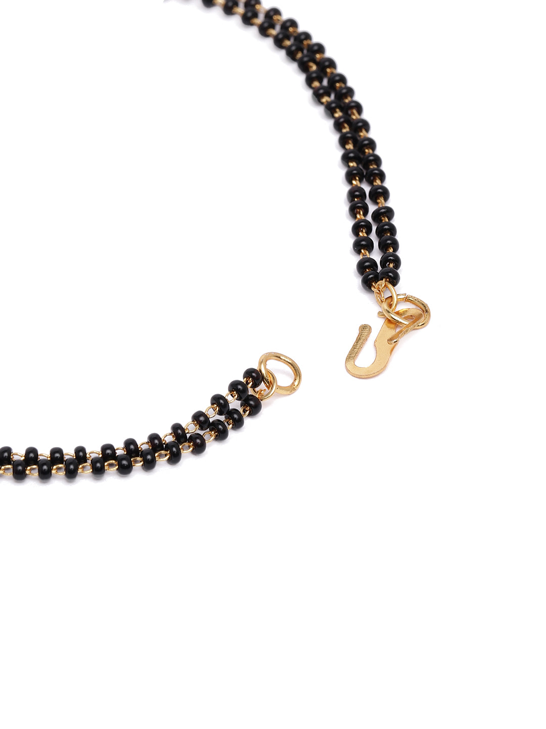 Regal Gold-Plated Cubic Zirconia & Ruby-Toned Stone Mangalsutra
