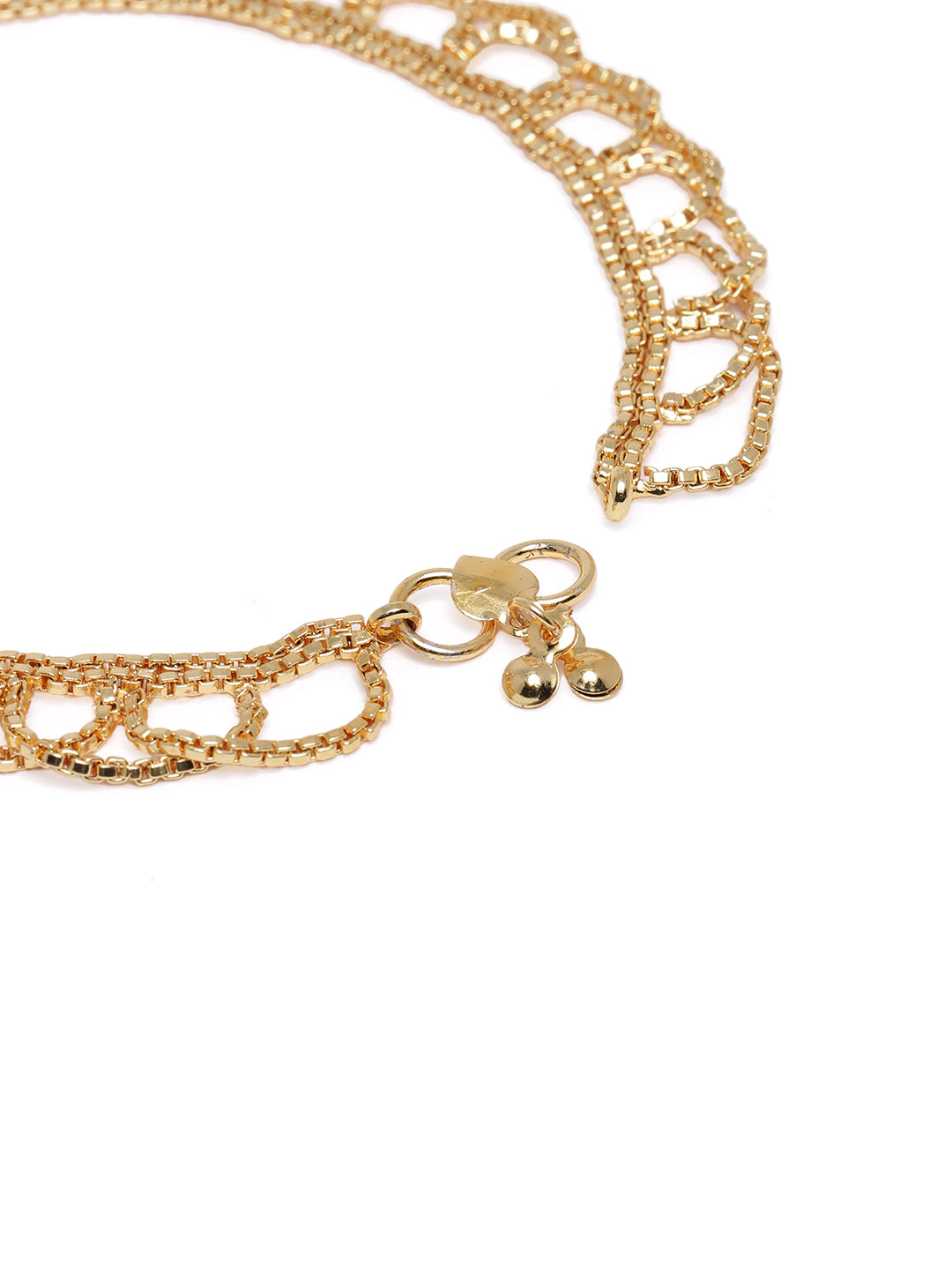Elegant Gold-Plated Multi-Strand Mesh Anklet Set