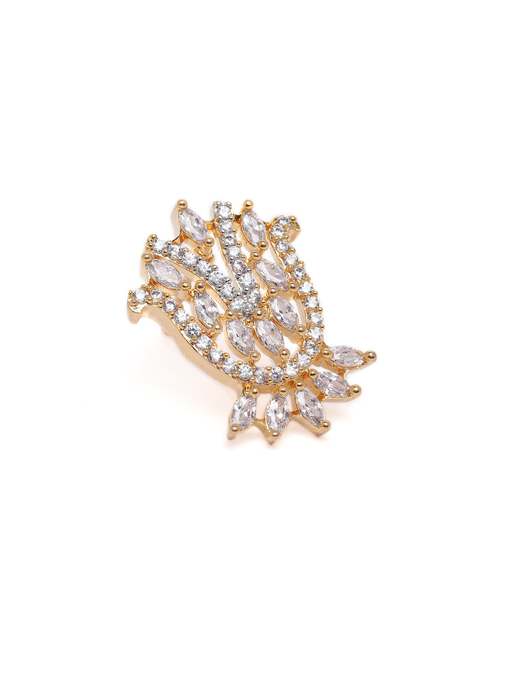 Sophisticated Rhodium-Plated Artificial Stones Mangalsutra & Earrings Set