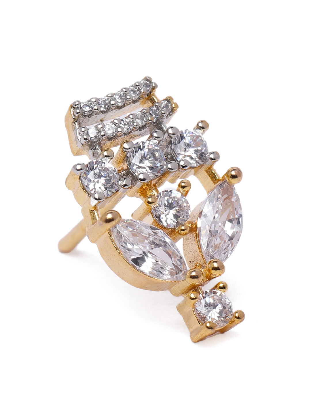 Rodium Plated Artificial Stone Mangalsutra & Studs Set