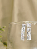 Sleek Silver-Plated American Diamond CZ Linear Drop Earrings