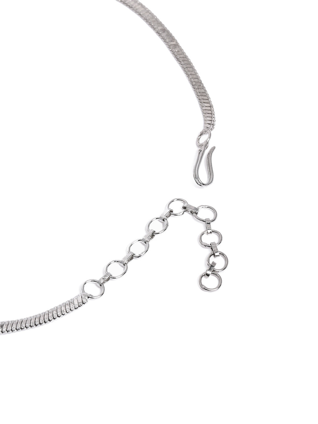 Glamorous Silver-Plated American Diamond CZ Shimmering Necklace & Earring Set