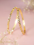 Sleek Gold-Plated Intricate Filigree Meenakari Bangles (Set of 2)